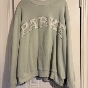 Something blue + white Parke Mockneck